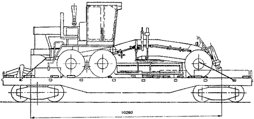 Схема установки автогрейдера на железнодорожной платформе