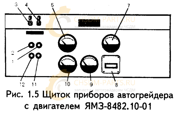 Щиток приборов автогрейдера с двигателем ЯМЗ-8482.10-01 Щиток приборов автогрейдера с двигателем ЯМЗ-8482.10-01