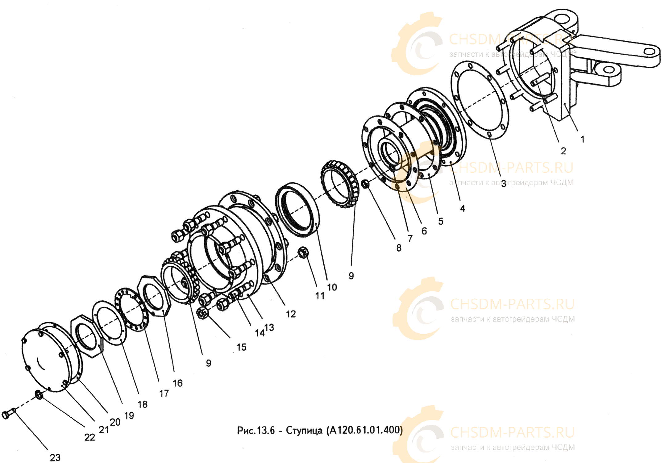 Ступица колеса левая А-120 Ступица колеса левая А-120